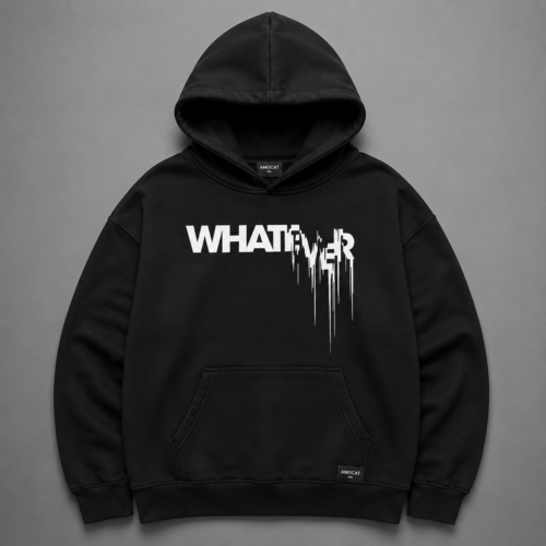 "WHATEVER" Oversized Graphic Hoodie