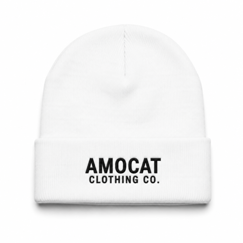 AMOCAT Premium White Knit Beanie
