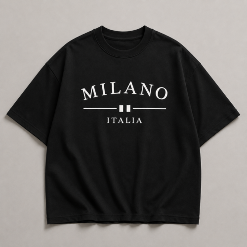 Milano Italia Premium Drop Shoulder Graphic T-Shirt